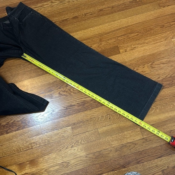 Eileen Fisher Organic Cotton Straight Leg Gray Black Jeans Size 12 - Picture 11 of 14